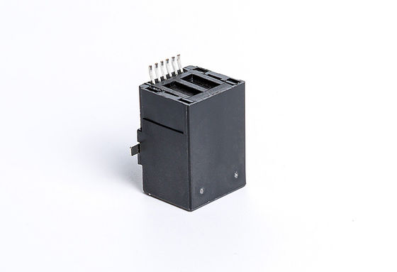 6 PIN Rj11 Modular Jack Black Unshielded Plastic Housing FR52 UL94V-0 Right Angle TM56S511SXX41