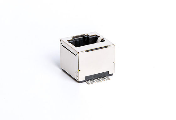 Modular SMT RJ45 Jack Without Integrated Transformer Magnetics 180° Orientation Top Entry