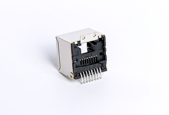 Modular SMT RJ45 Jack Without Integrated Transformer Magnetics 180° Orientation Top Entry