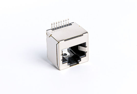 Modular SMT RJ45 Jack Without Integrated Transformer Magnetics 180° Orientation Top Entry