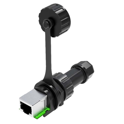 10 pin F/F Straight Through RJ48 Waterproof Coupler Shield 180 Degrees Panel Mount