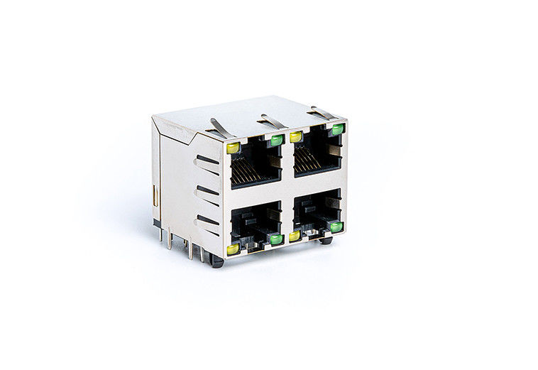 Tab UP RJ45 Dual Connector / 8 Ports 2X2 Female Ethernet Jack For Wireless Router