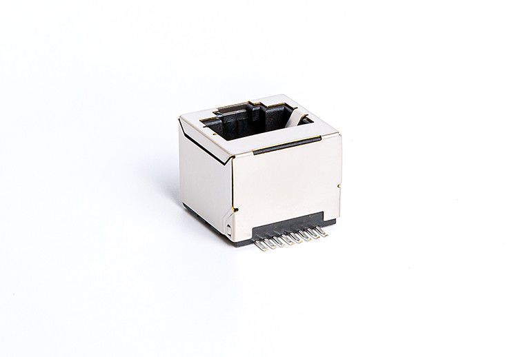 Modular SMT RJ45 Jack Without Integrated Transformer Magnetics 180° Orientation Top Entry